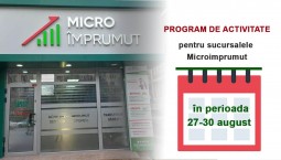 Anunț privind programul de activitate 27-30 august 2025!