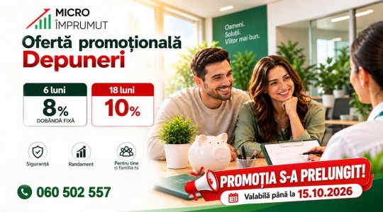 Oferta pentru depuneri promoționale s-a prelungit. Profită acum de dobândă specială!